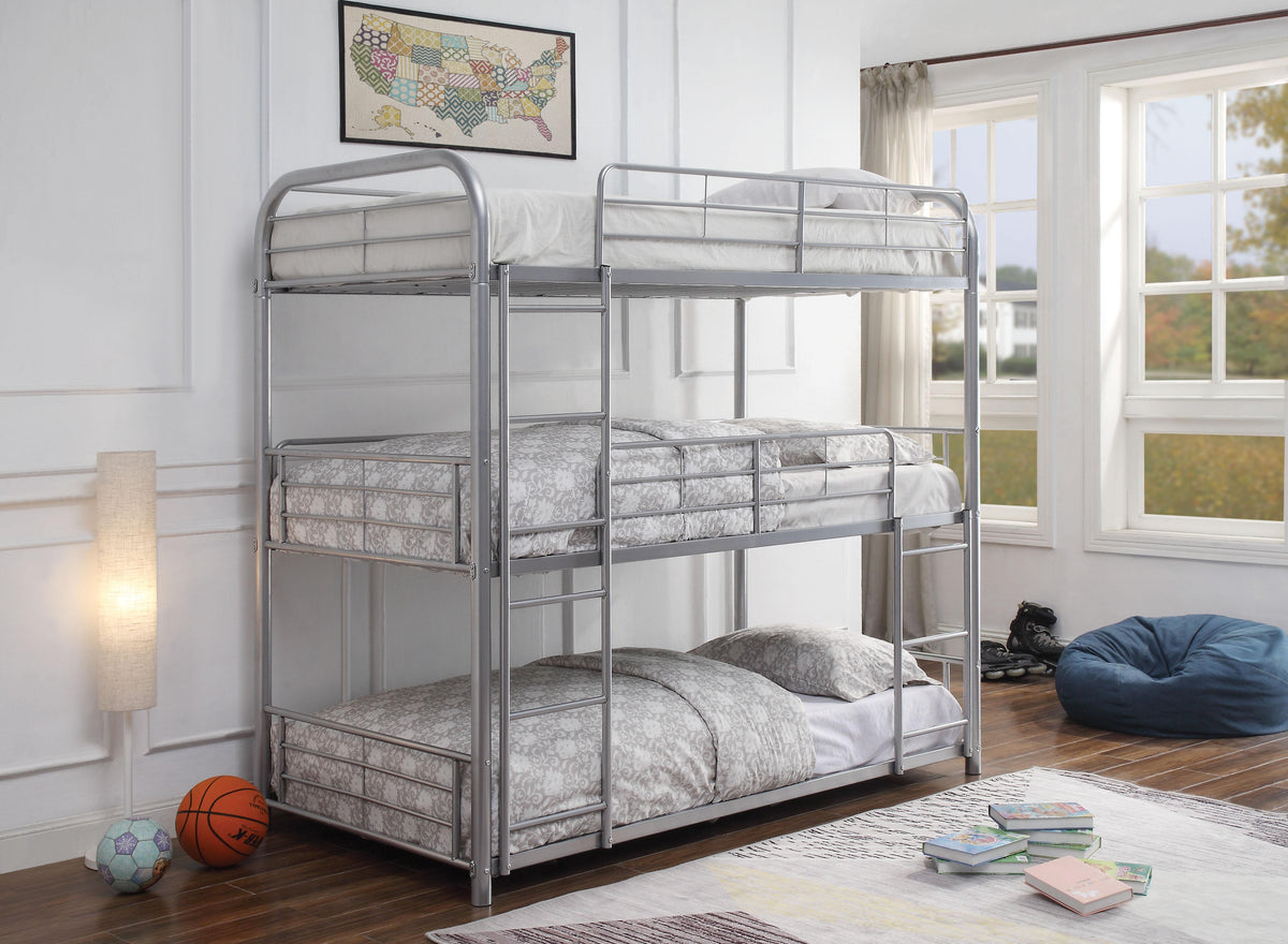 Cairo Silver Bunk Bed (Triple Twin)  Half Price Furniture
