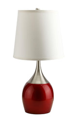 Willow Brushed Silver, Red Table Lamp  Half Price Furniture