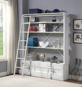 Cargo White Bookshelf & Ladder  Half Price Furniture