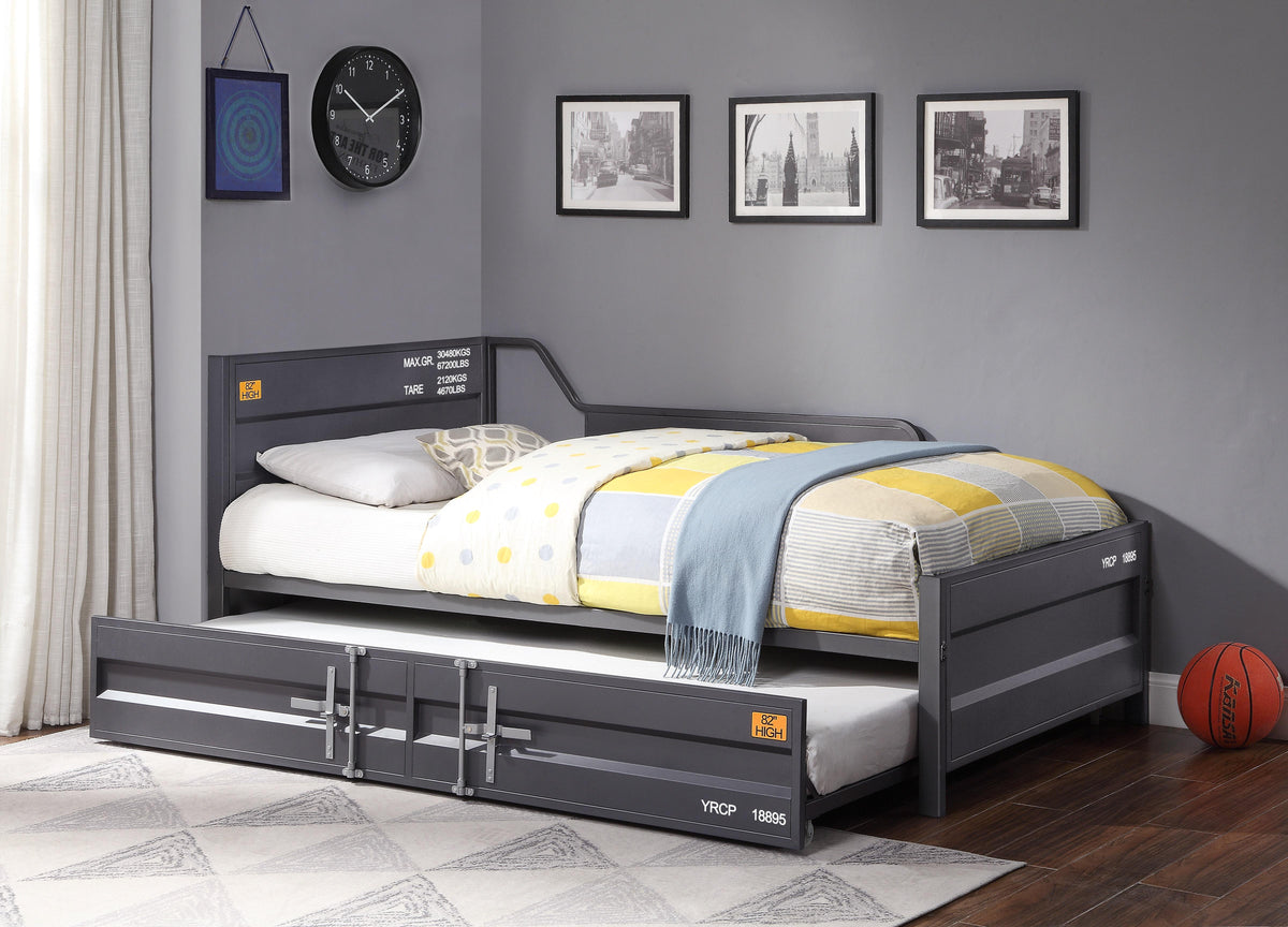 Cargo Gunmetal Daybed & Trundle (Twin Size)  Half Price Furniture