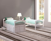 Micah White Bunk Bed & Trundle (Twin/Twin) Half Price Furniture