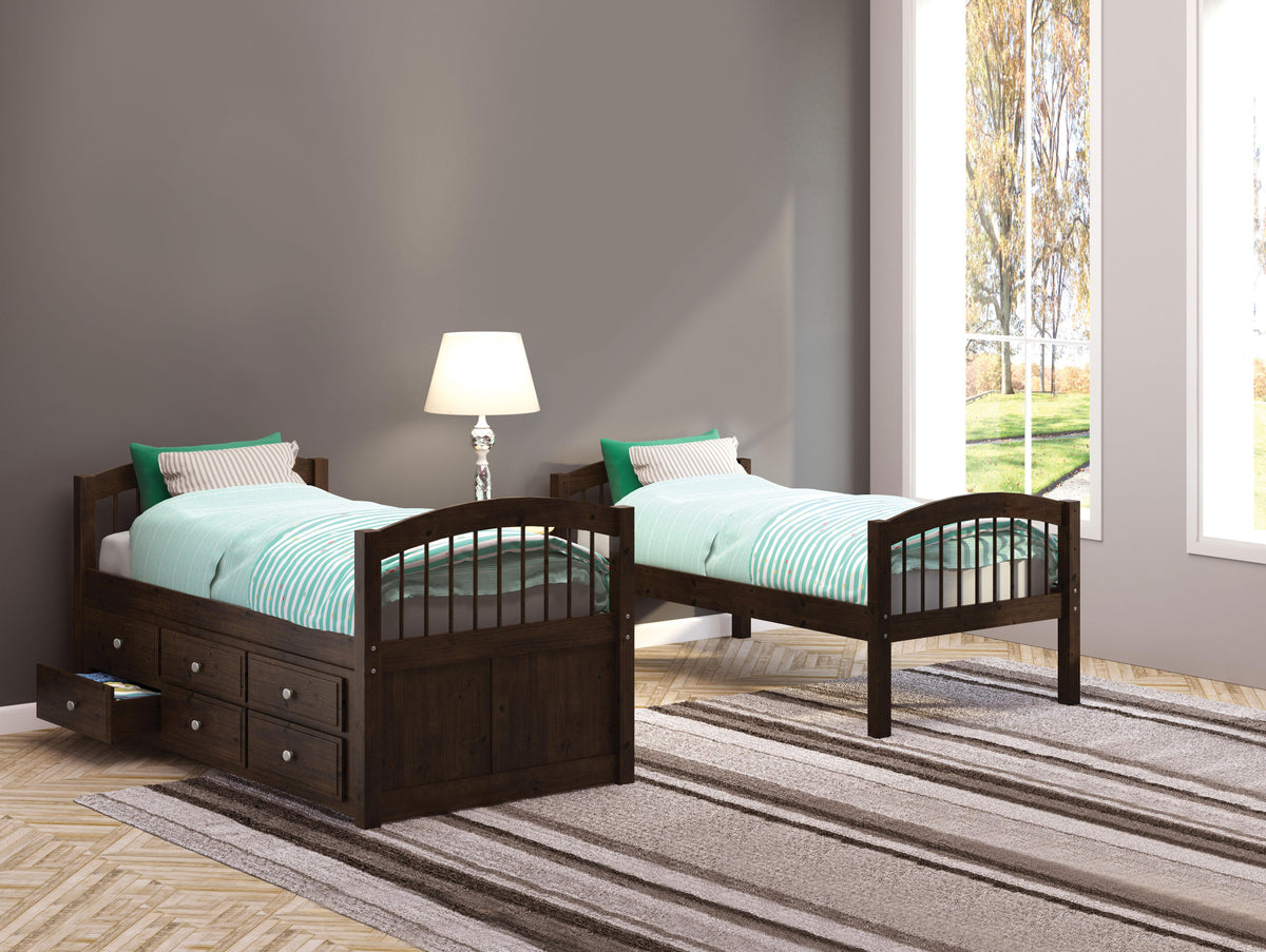 Micah Espresso Bunk Bed & Trundle (Twin/Twin)  Half Price Furniture
