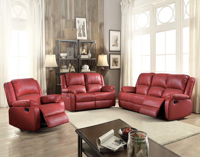 Zuriel Red PU Sofa (Motion)  Half Price Furniture