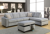 Belville Gray Velvet Sectional Sofa w/Pillows Half Price Furniture