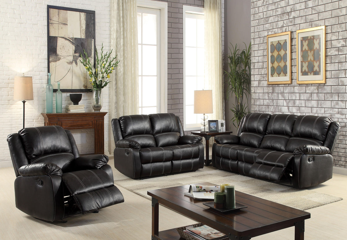 Zuriel Black PU Sofa (Motion)  Half Price Furniture