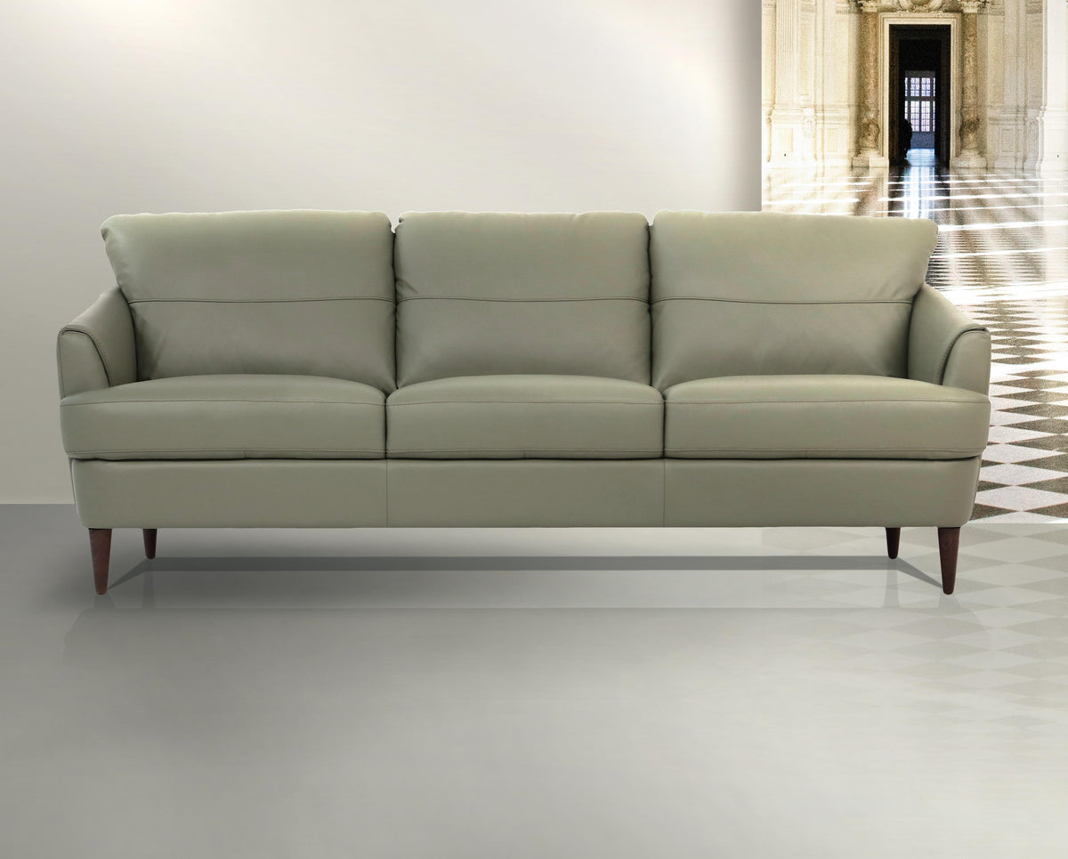 Helena Moss Green Leather Sofa  Half Price Furniture