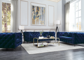 Atronia Blue Fabric Sofa Half Price Furniture