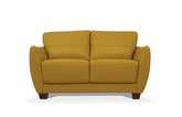 Valeria Mustard Leather Loveseat  Half Price Furniture