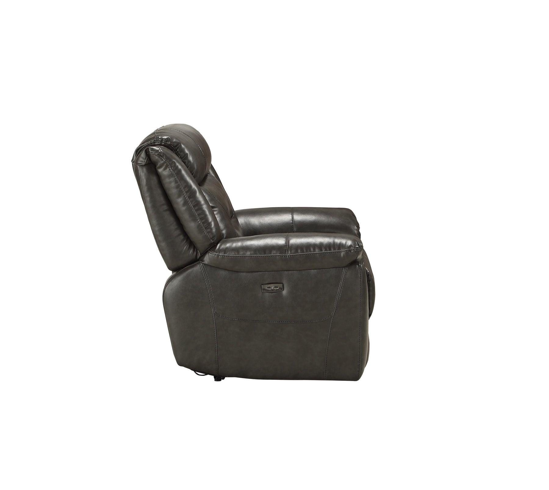 Imogen Gray Leather-Aire Recliner (Power Motion)  Half Price Furniture