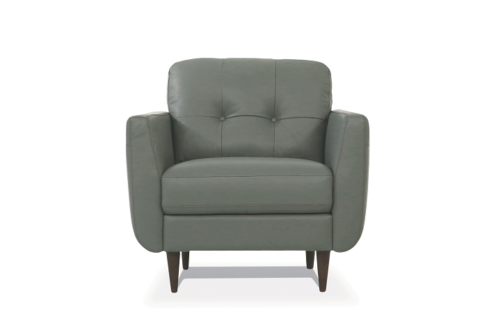 Radwan Pesto Green Leather Chair  Half Price Furniture