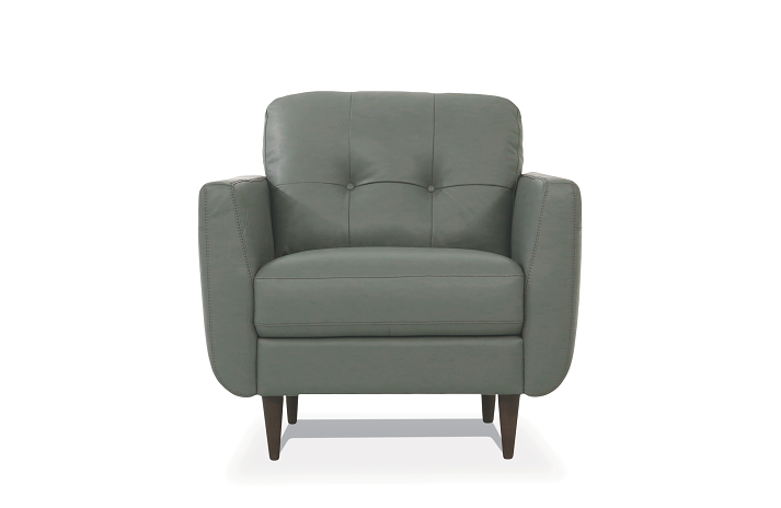 Radwan Pesto Green Leather Chair Half Price Furniture