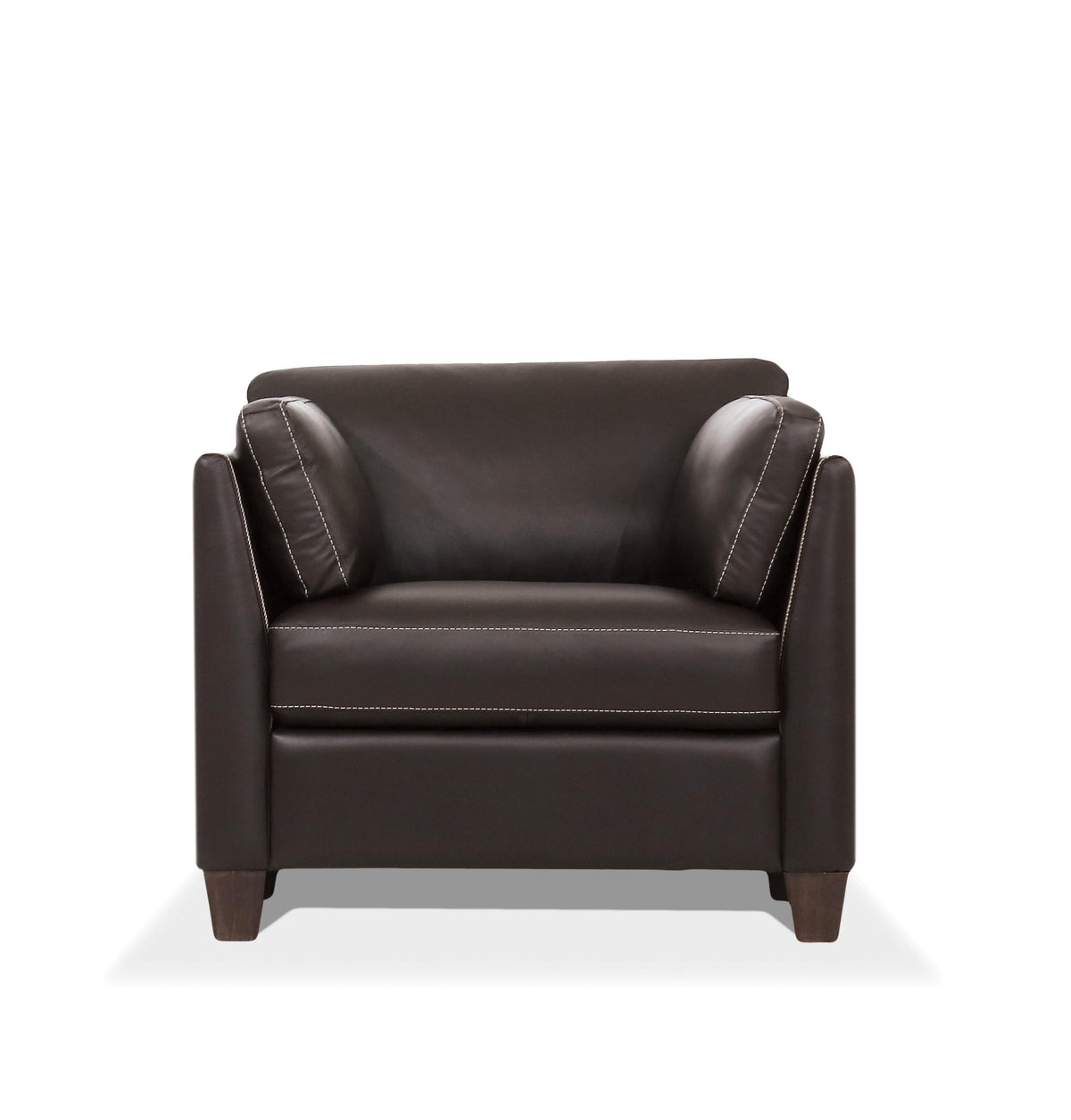 Matias Chocolate Leather Chair Half Price Furniture