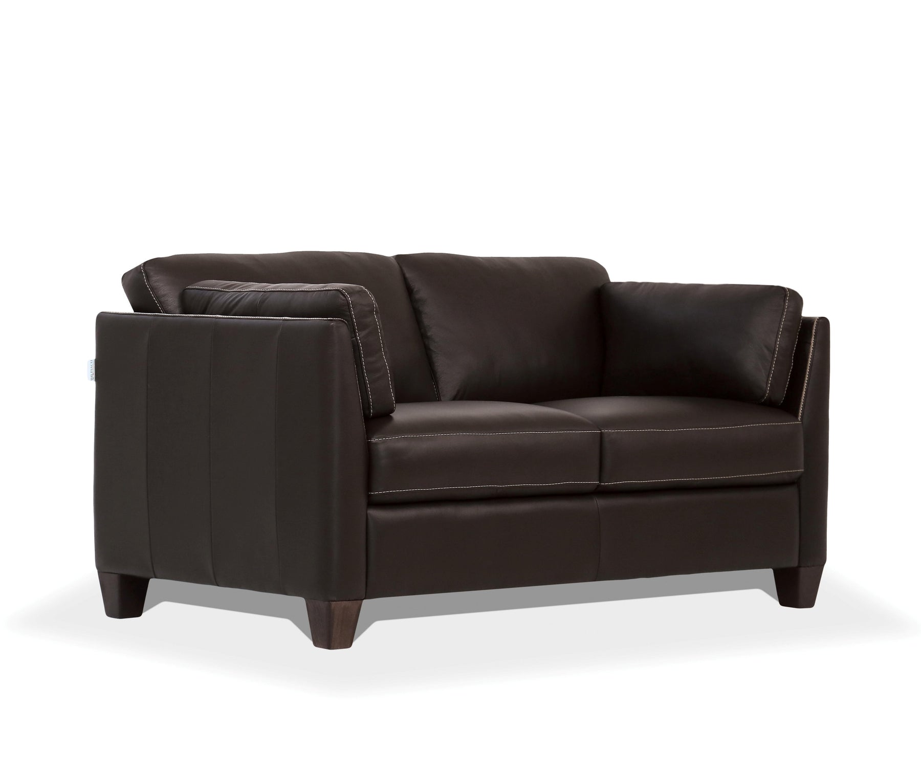 Matias Chocolate Leather Loveseat  Half Price Furniture