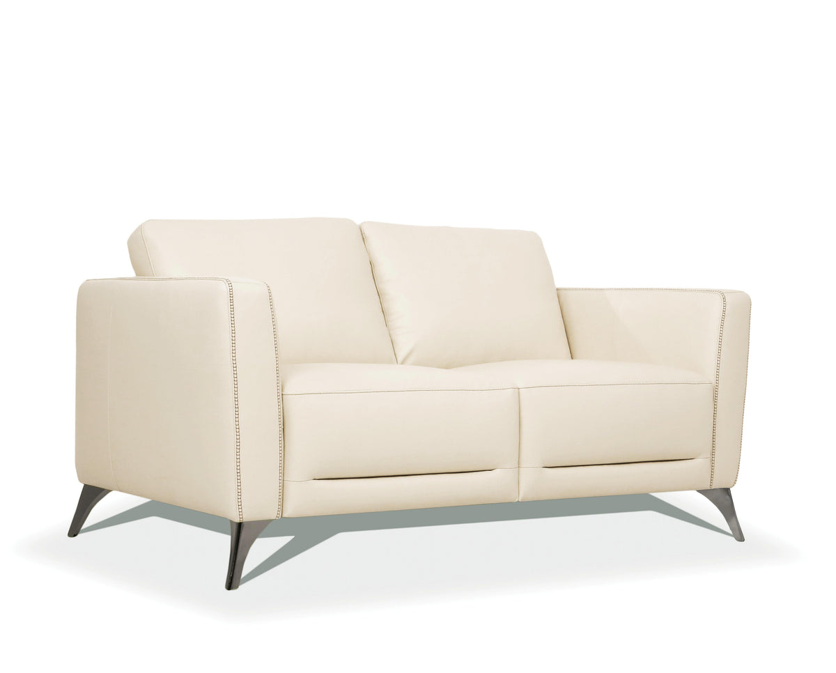 Malaga Cream Leather Loveseat Half Price Furniture