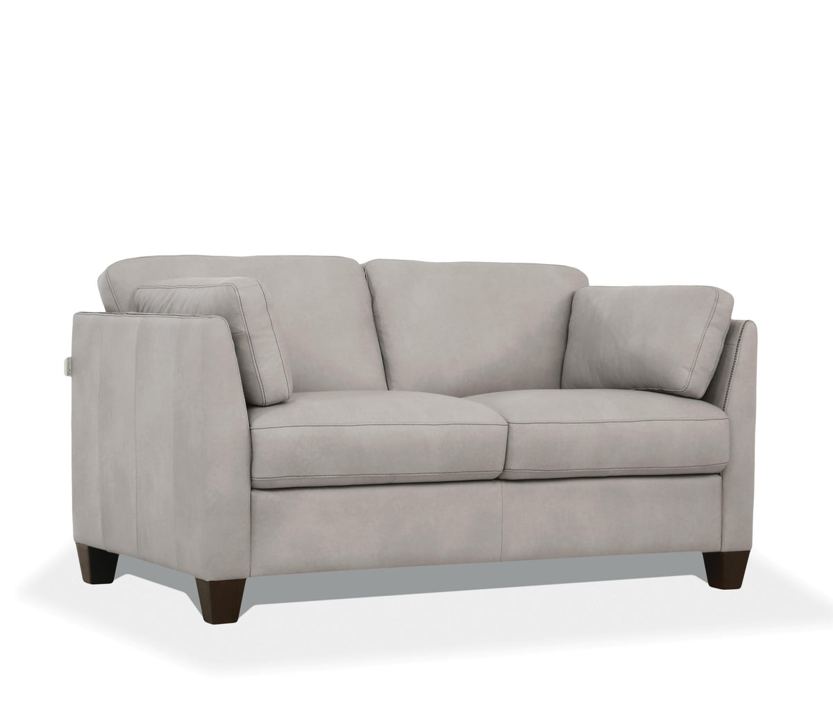 Matias Dusty White Leather Loveseat  Half Price Furniture