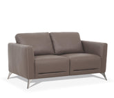 Malaga Taupe Leather Loveseat  Half Price Furniture