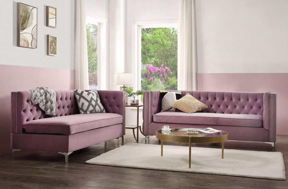 Rhett Purple Velvet Sectional Sofa  Half Price Furniture
