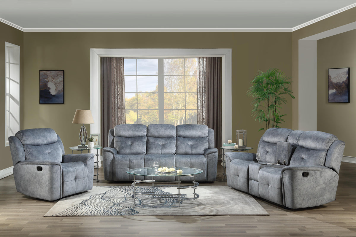 Mariana Silver Gray Fabric Sofa (Motion)  Half Price Furniture