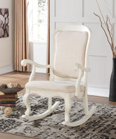 Sharan Fabric & Antique White Rocking Chair Half Price Furniture