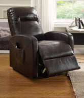 Kasia Espresso PU Recliner w/Power Lift  Half Price Furniture