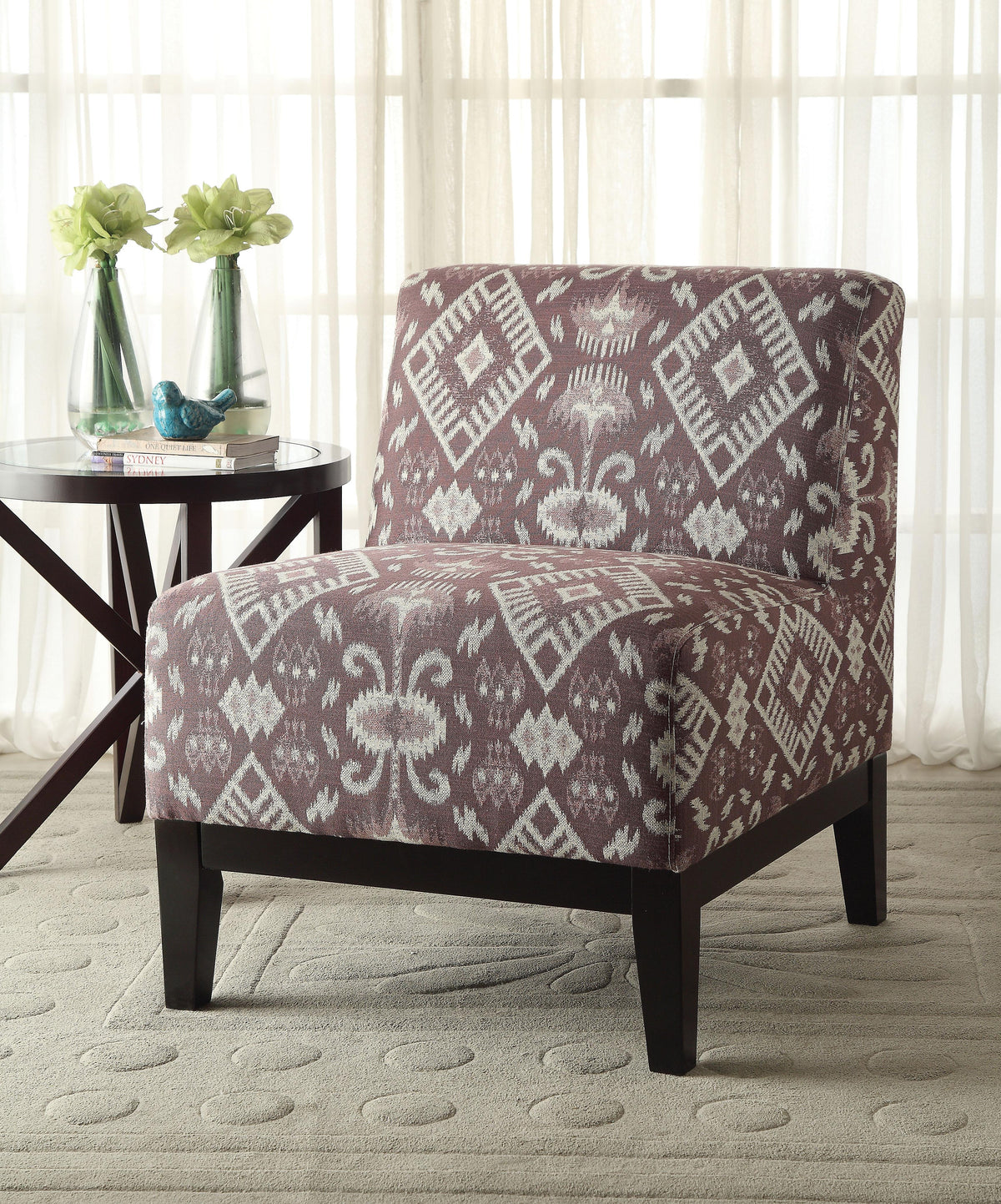 Hinte Pattern Fabric Accent Chair Half Price Furniture