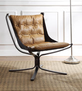 Carney Coffee Top Grain Leather Accent Chair  Half Price Furniture