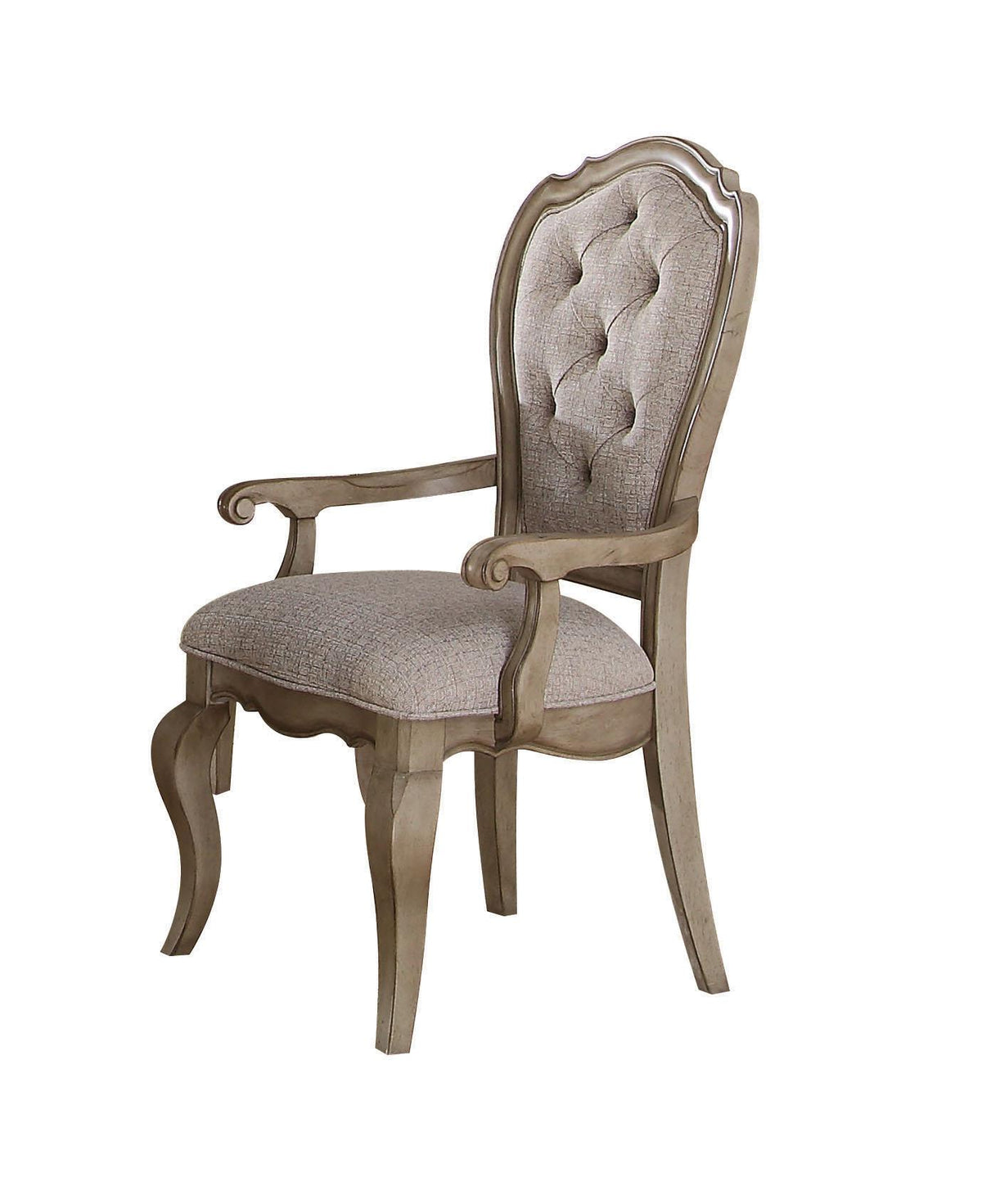 Chelmsford Beige Fabric & Antique Taupe Arm Chair  Half Price Furniture