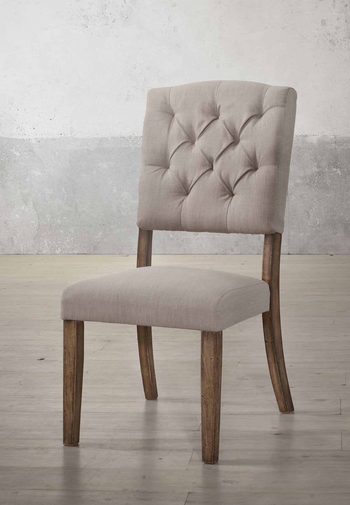 Bernard Cream Linen & Weathered Oak Side Chair  Half Price Furniture