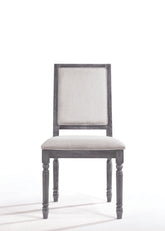 Leventis Cream Linen & Weathered Gray Side Chair  Half Price Furniture