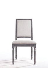 Leventis Cream Linen & Weathered Gray Side Chair Half Price Furniture