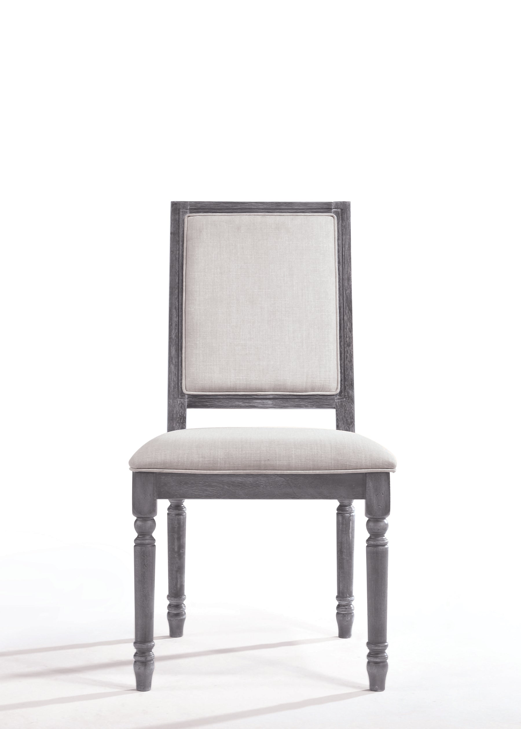 Leventis Cream Linen & Weathered Gray Side Chair  Half Price Furniture
