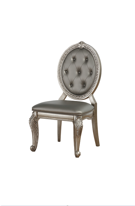 Northville PU & Antique Silver Side Chair  Half Price Furniture