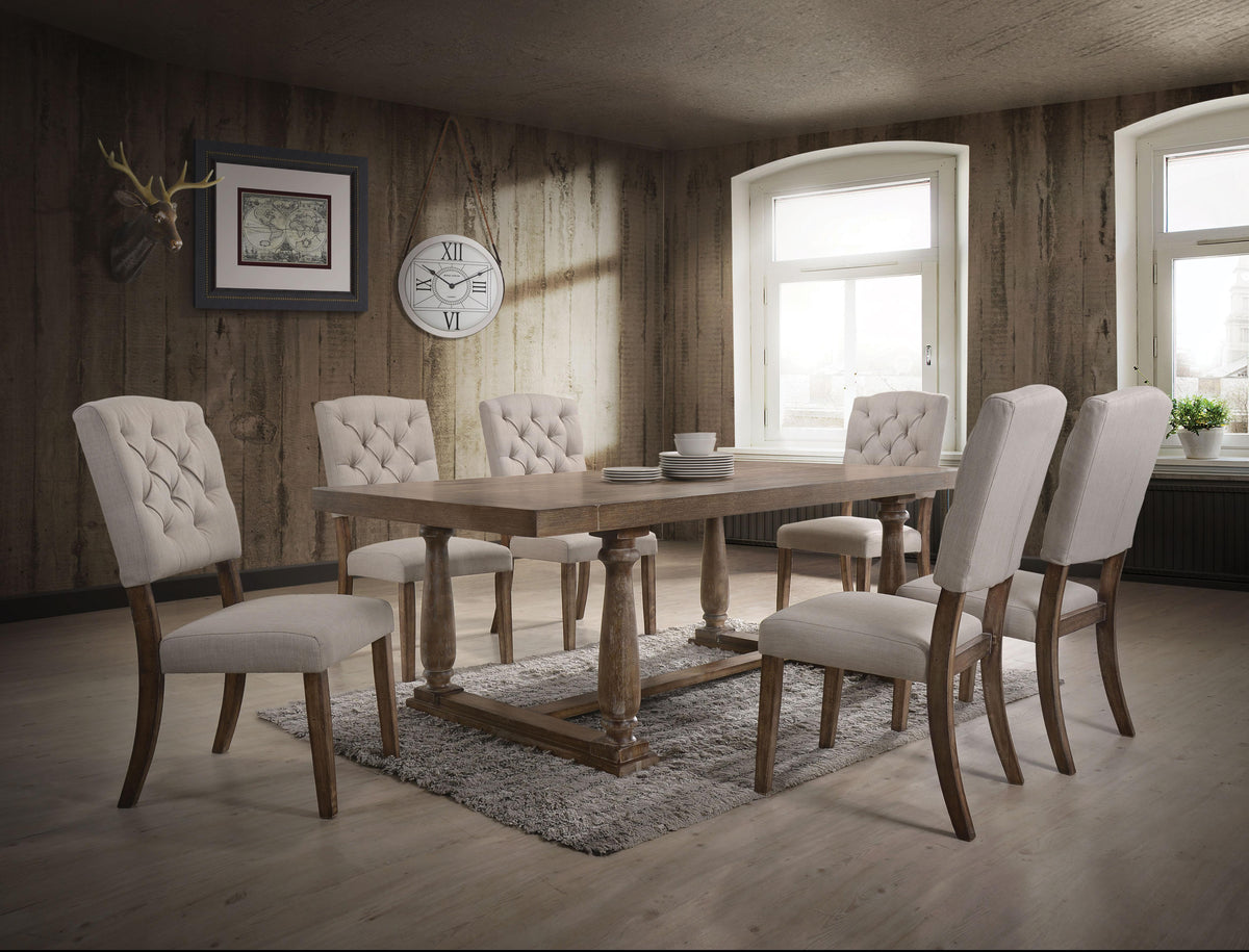 Bernard Weathered Oak Dining Table  Half Price Furniture