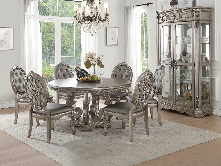 Northville Antique Silver Dining Table Half Price Furniture