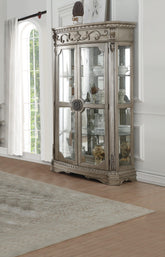 Northville Antique Silver Curio Cabinet  Half Price Furniture