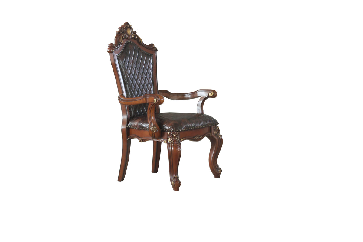 Picardy Cherry Oak & PU Arm Chair  Half Price Furniture