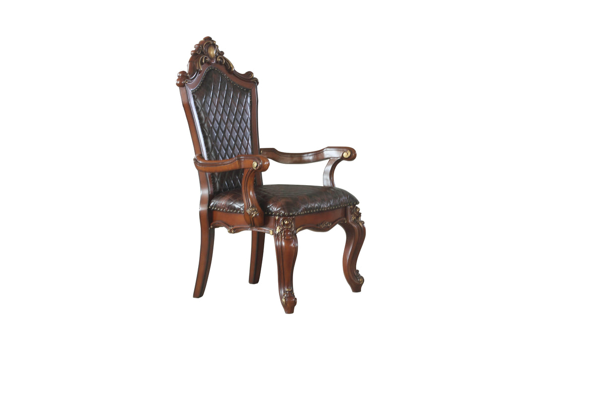 Picardy Cherry Oak & PU Arm Chair Half Price Furniture