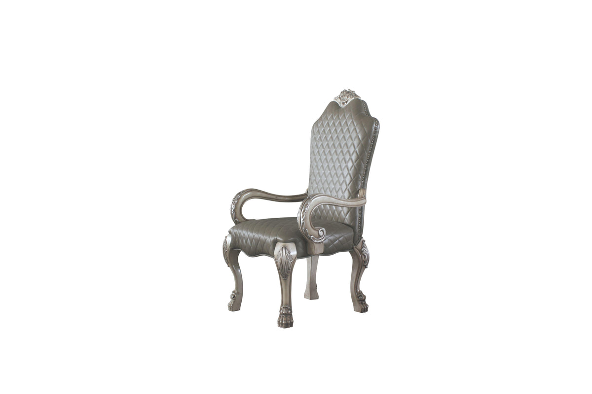 Dresden Vintage Bone White & PU Arm Chair  Half Price Furniture