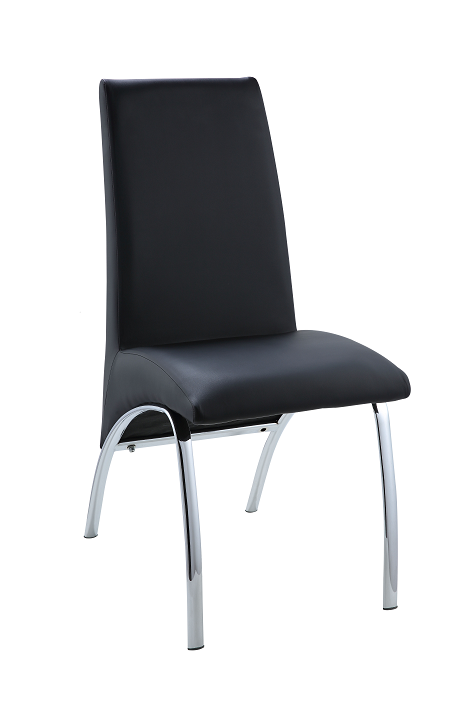 Pervis Black PU & Chrome Side Chair  Half Price Furniture
