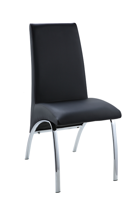 Pervis Black PU & Chrome Side Chair Half Price Furniture