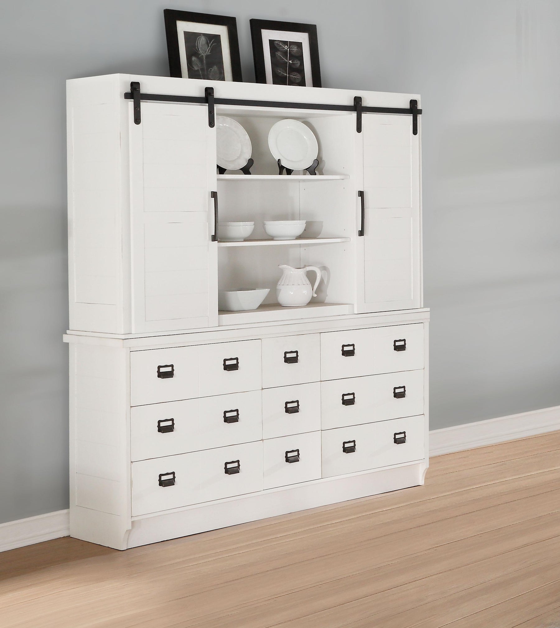 Renske Antique White Hutch & Buffet Half Price Furniture