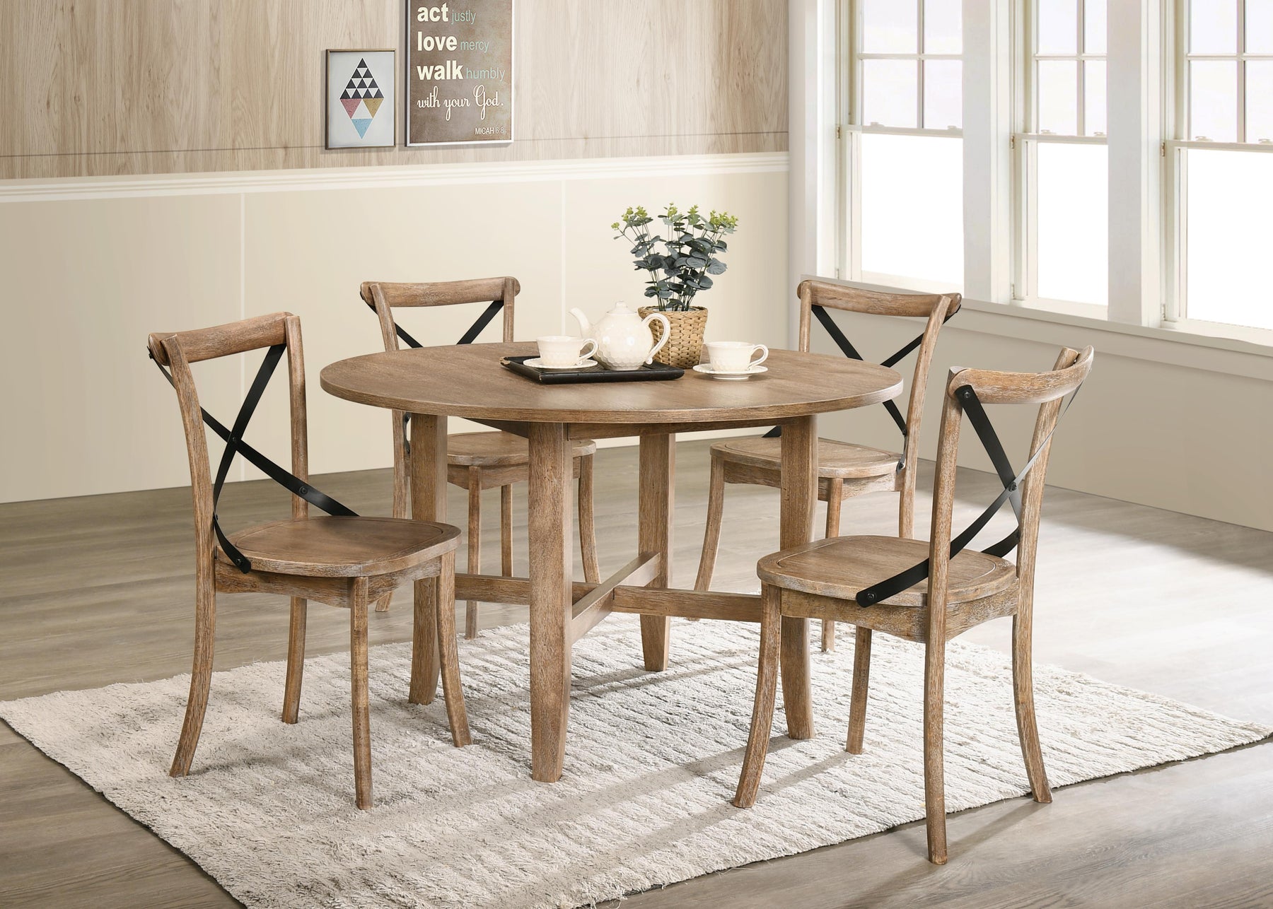 Kendric Rustic Oak Dining Table Half Price Furniture