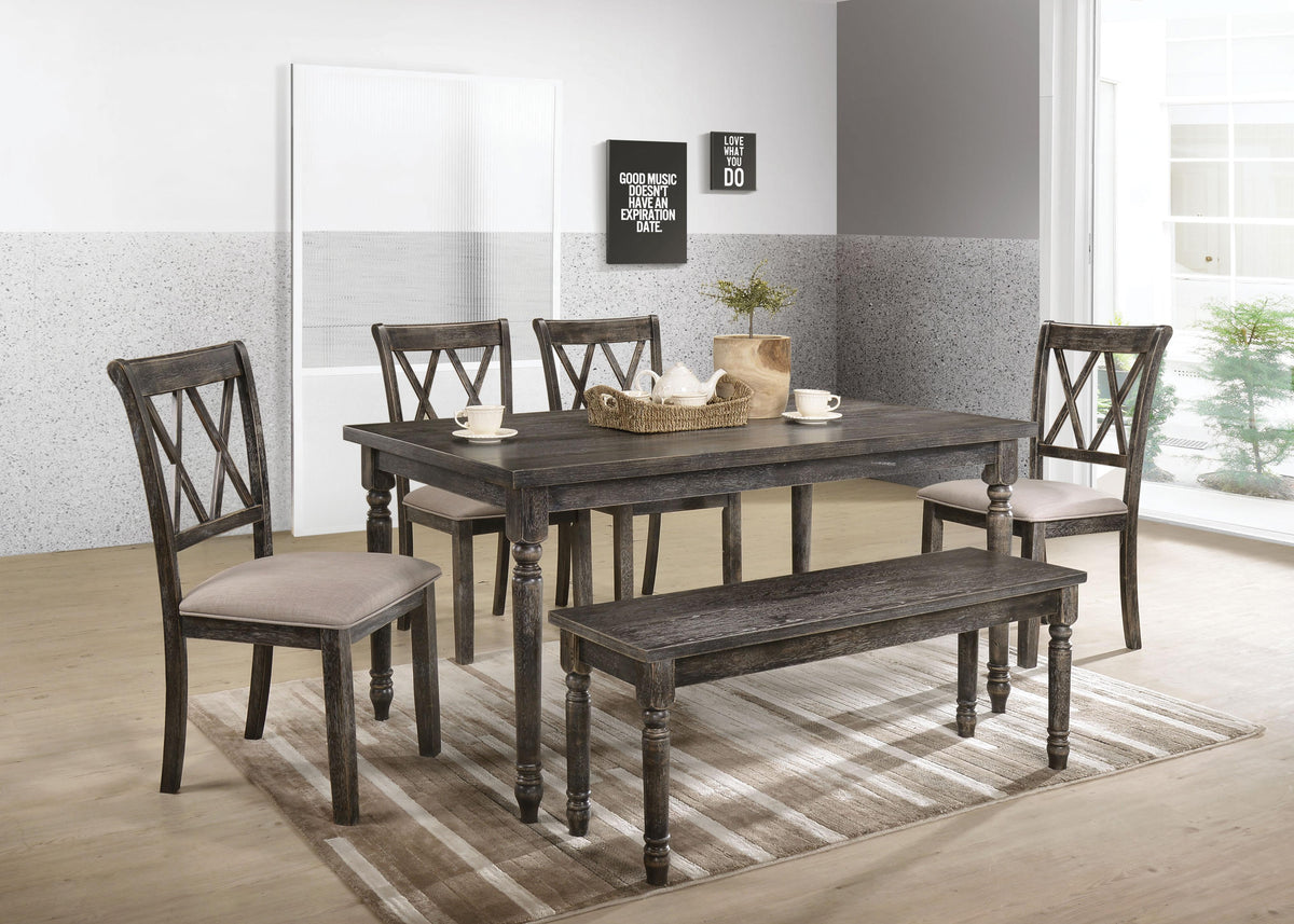 Claudia II Weathered Gray Dining Table Half Price Furniture