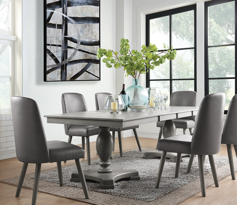 Waylon Gray Oak Dining Table Half Price Furniture