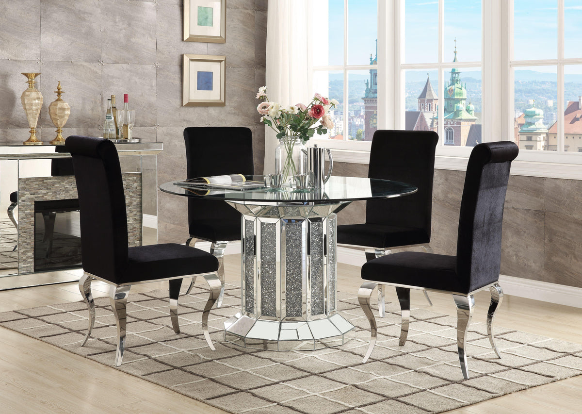 Noralie Mirrored & Faux Diamonds Dining Table  Half Price Furniture