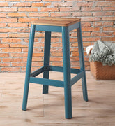 Jacotte Natural & Teal Bar Stool (1Pc) Half Price Furniture