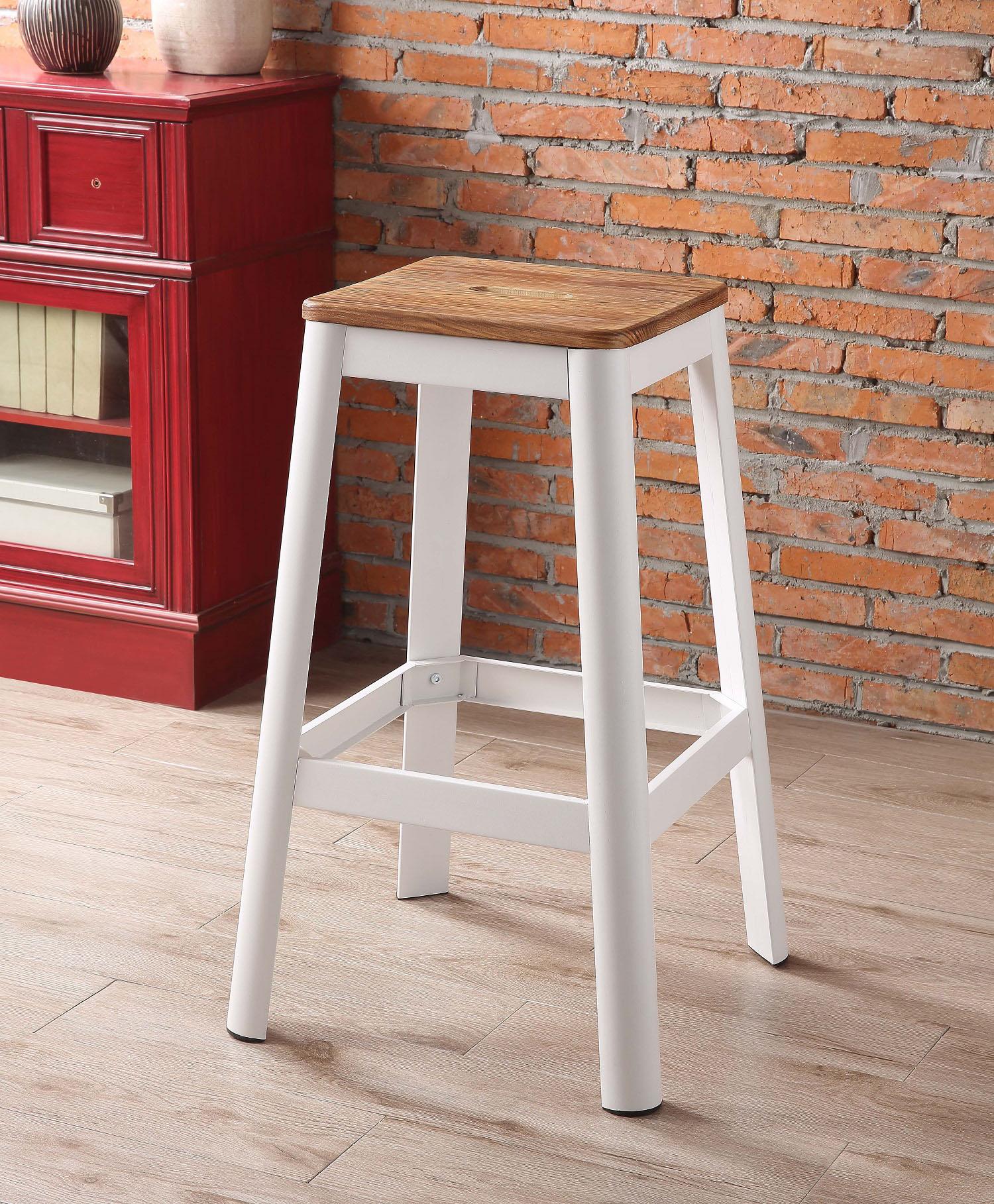 Jacotte Natural & White Bar Stool (1Pc) Half Price Furniture