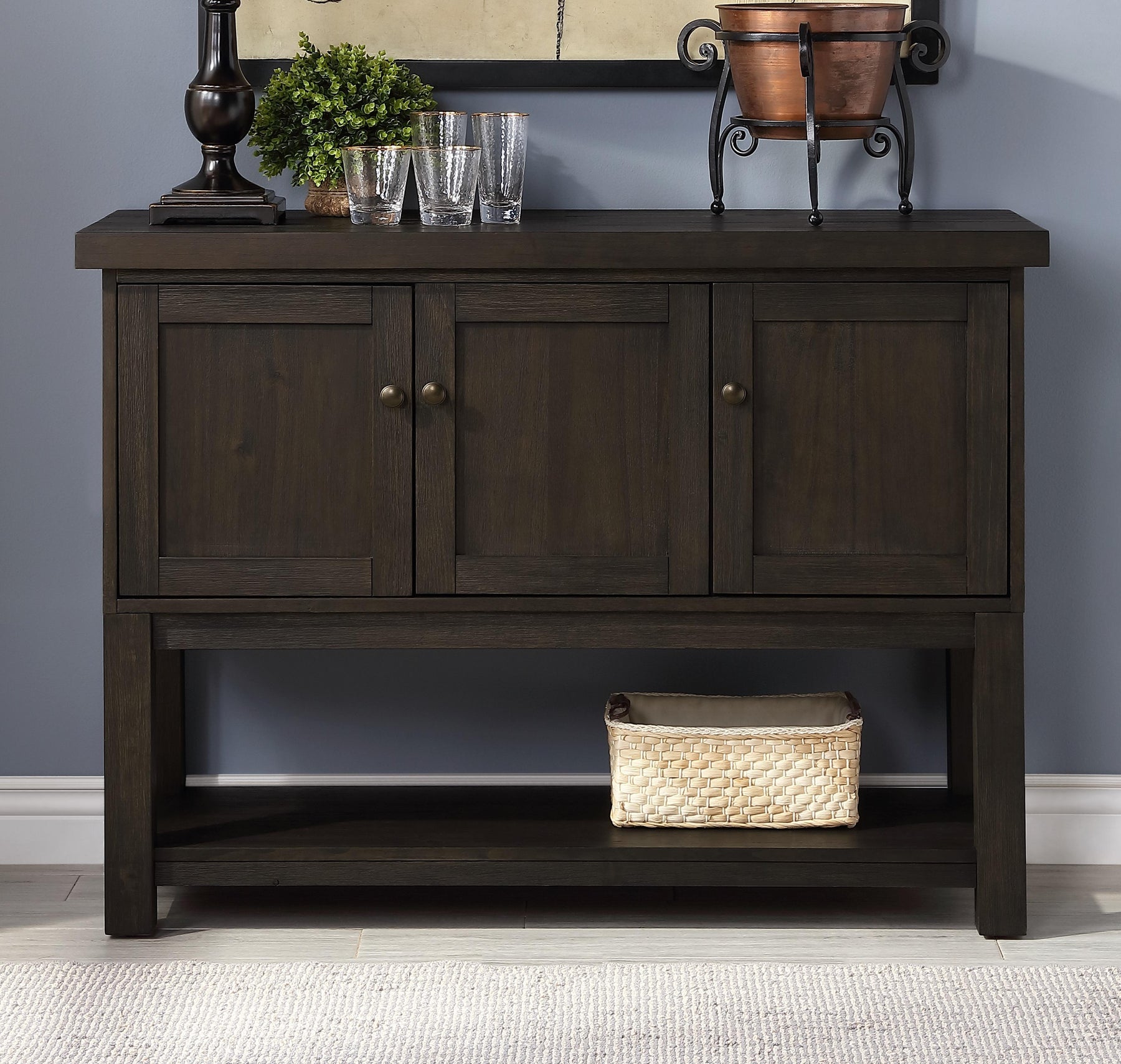 Haddie Distressed Walnut Server  Half Price Furniture