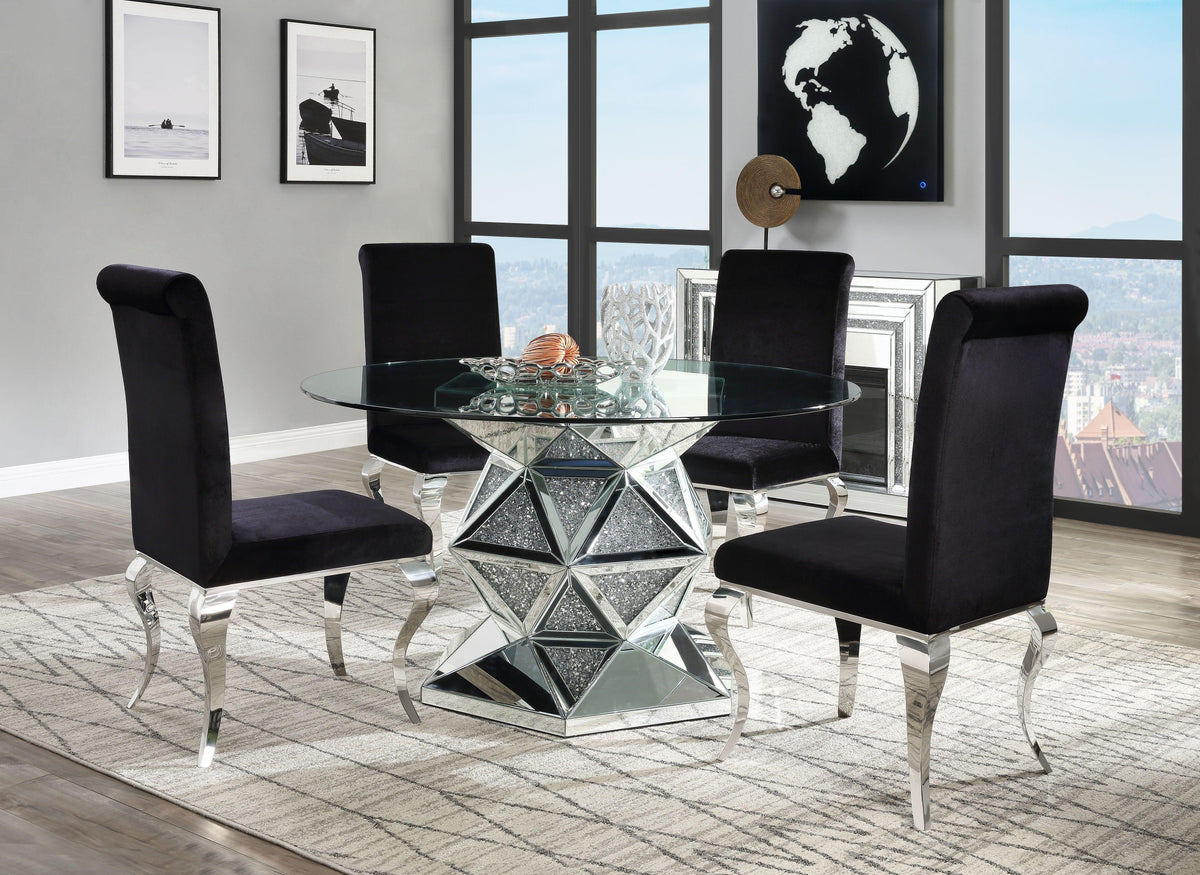 Noralie Mirrored & Faux Diamonds Dining Table - Dining Table - Half Price Furniture