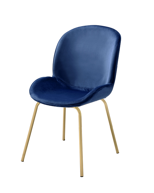 Chuchip Blue Velvet & Gold Side Chair Half Price Furniture